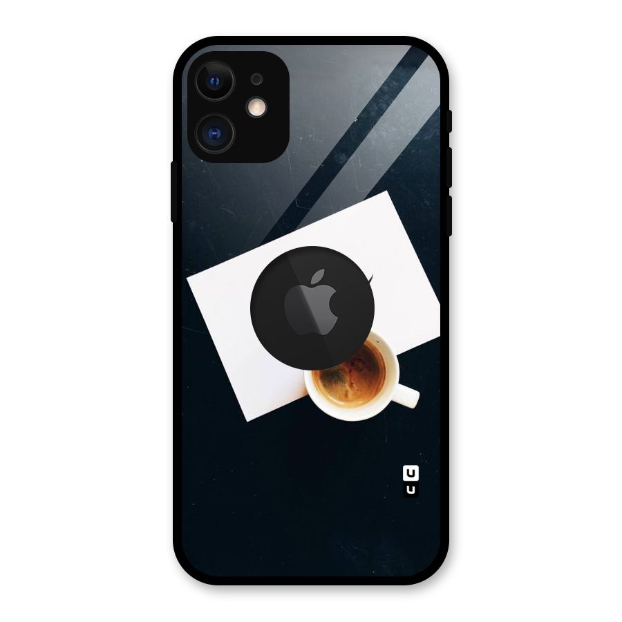 Hello Coffee Glass Back Case for iPhone 11 Logo Cut