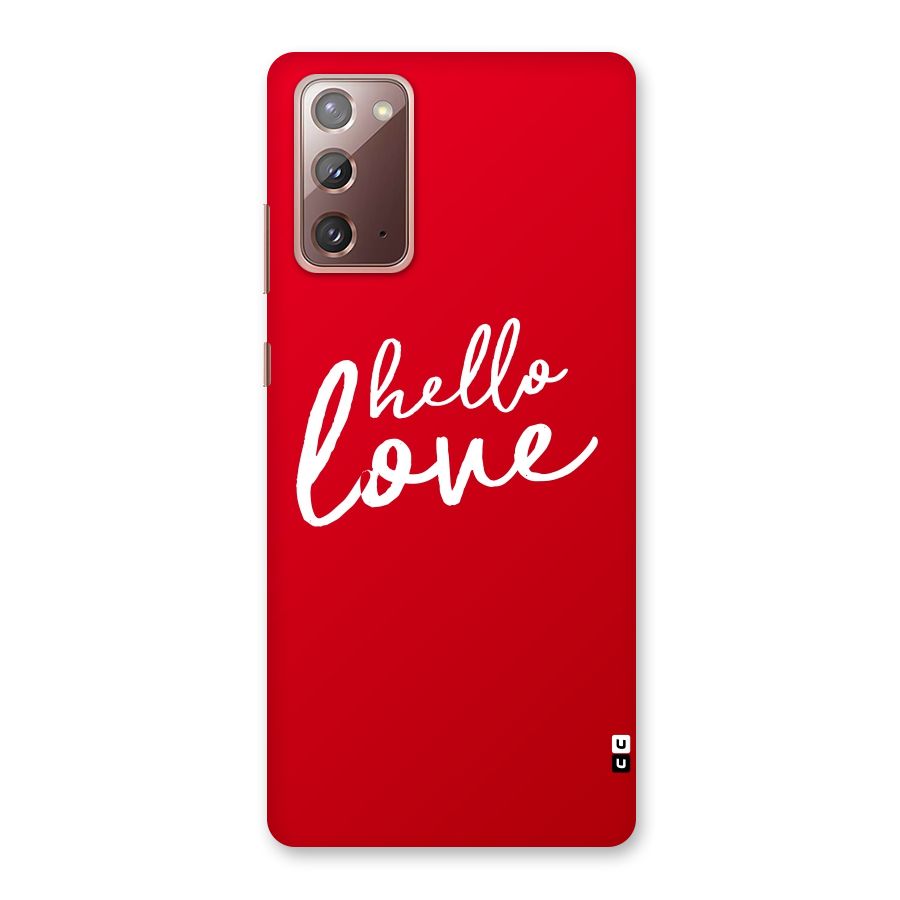 Hello Love Back Case for Galaxy Note 20