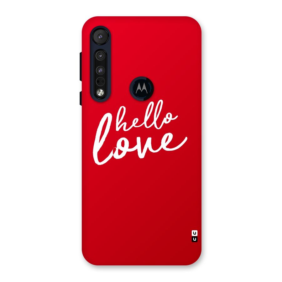 Hello Love Back Case for Motorola One Macro
