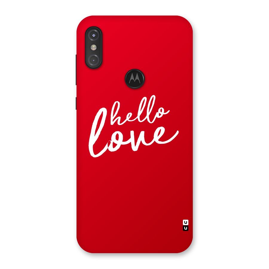 Hello Love Back Case for Motorola One Power