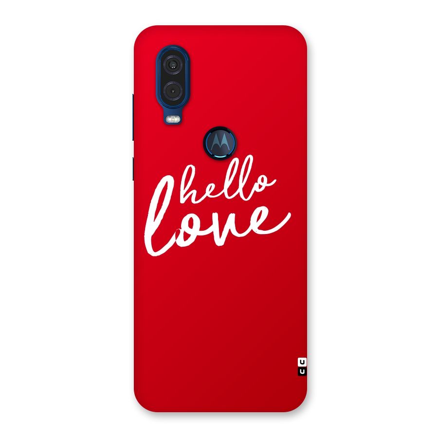 Hello Love Back Case for Motorola One Vision