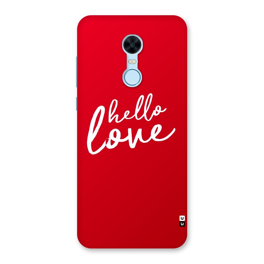 Hello Love Back Case for Redmi Note 5