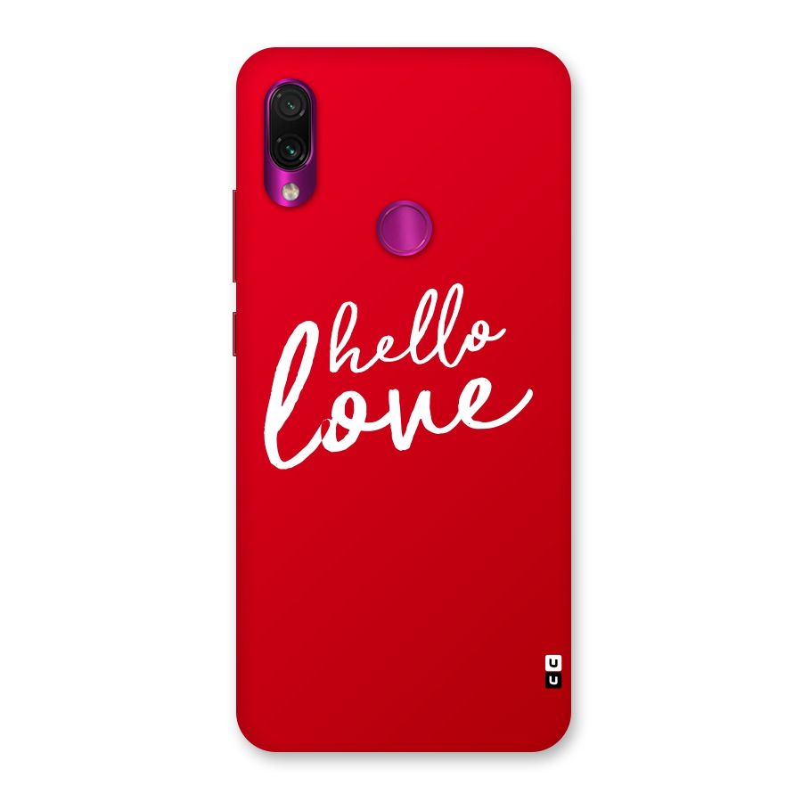 Hello Love Back Case for Redmi Note 7 Pro