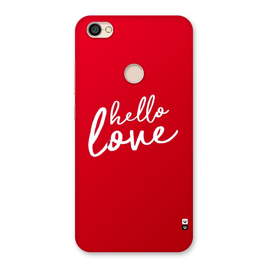 Hello Love Back Case for Redmi Y1 2017