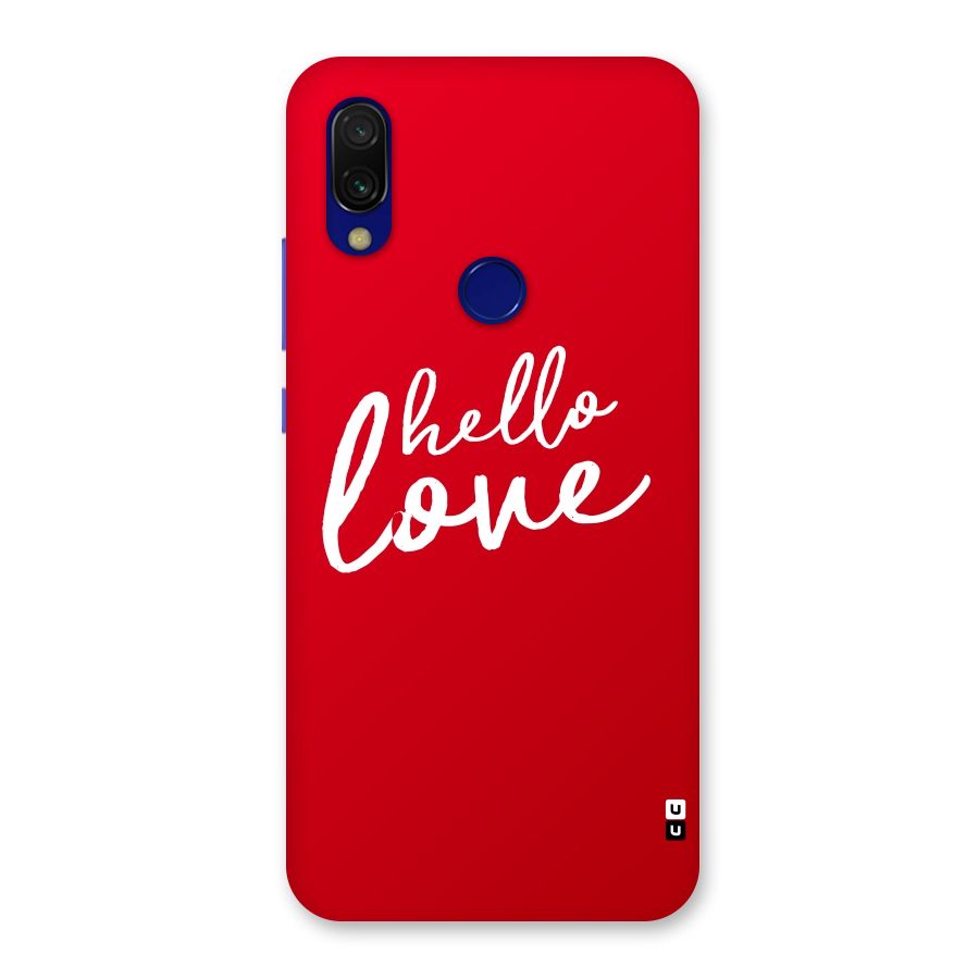 Hello Love Back Case for Redmi Y3