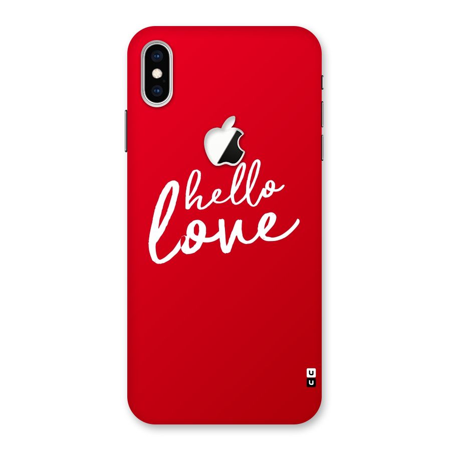 Hello Love Back Case for iPhone XS Max Apple Cut