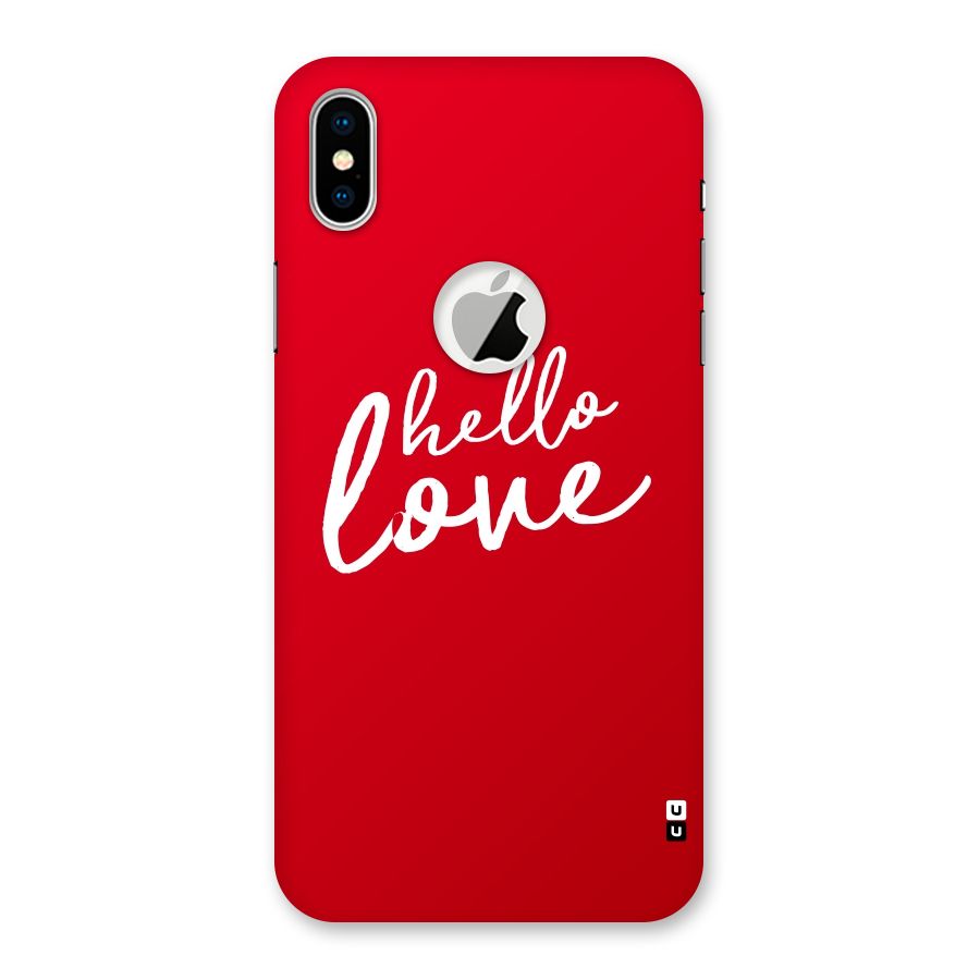 Hello Love Back Case for iPhone X Logo Cut