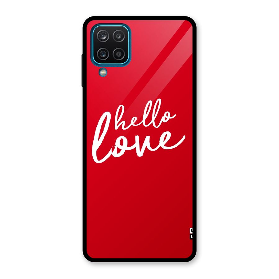 Hello Love Glass Back Case for Galaxy A12