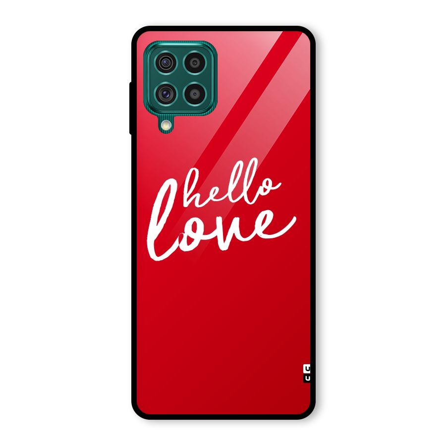 Hello Love Glass Back Case for Galaxy F62