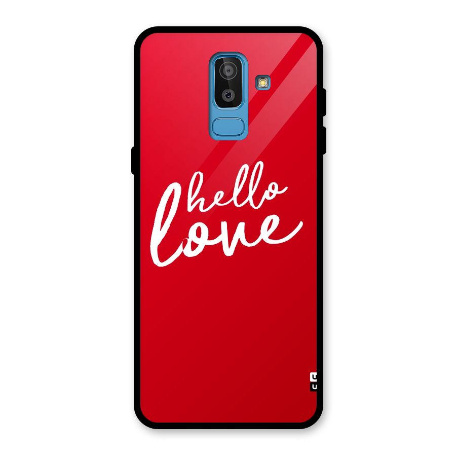 Hello Love Glass Back Case for Galaxy J8
