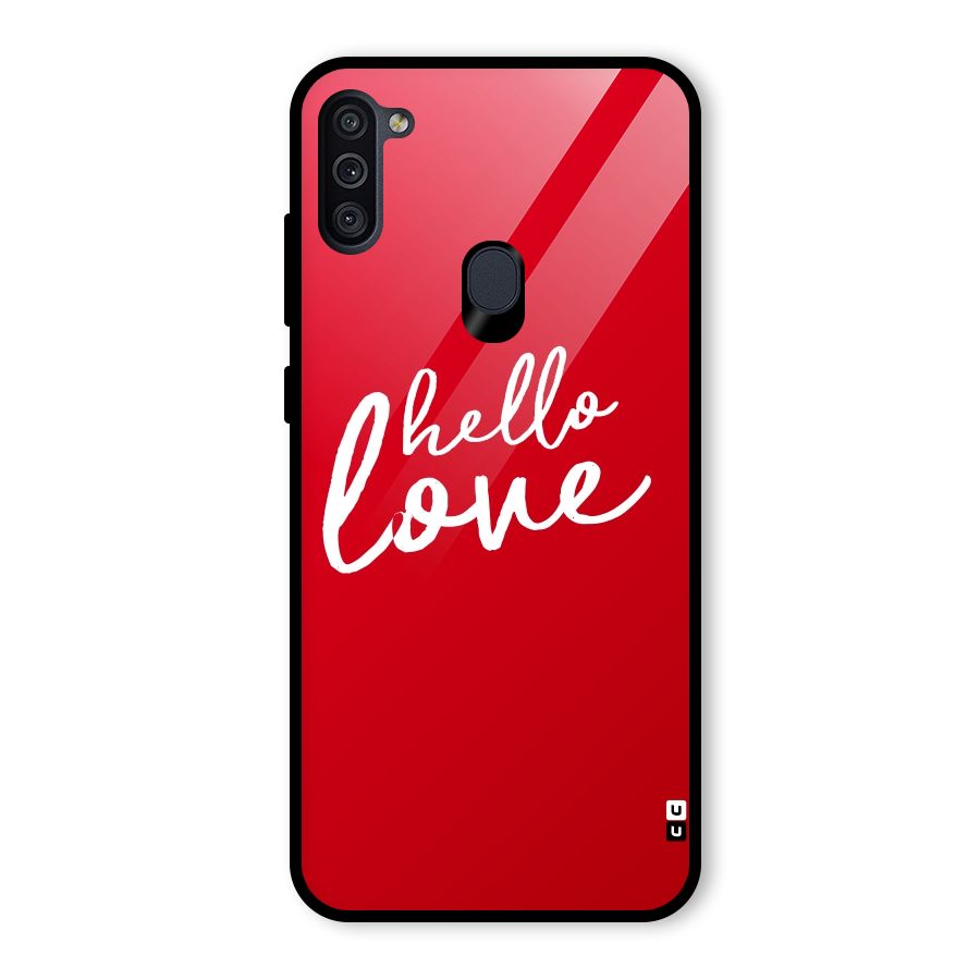 Hello Love Glass Back Case for Galaxy M11