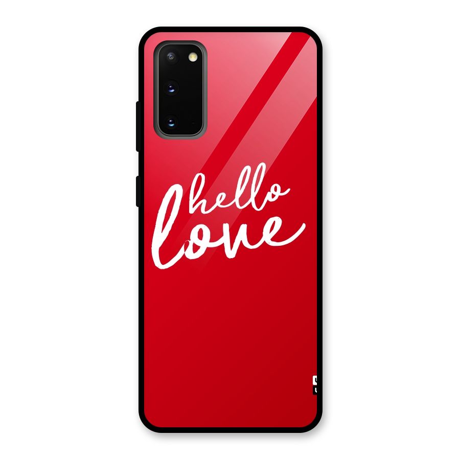 Hello Love Glass Back Case for Galaxy S20