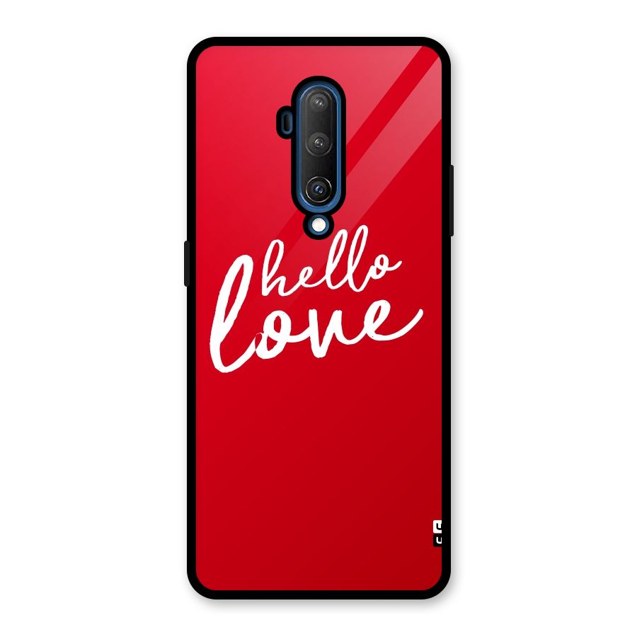 Hello Love Glass Back Case for OnePlus 7T Pro