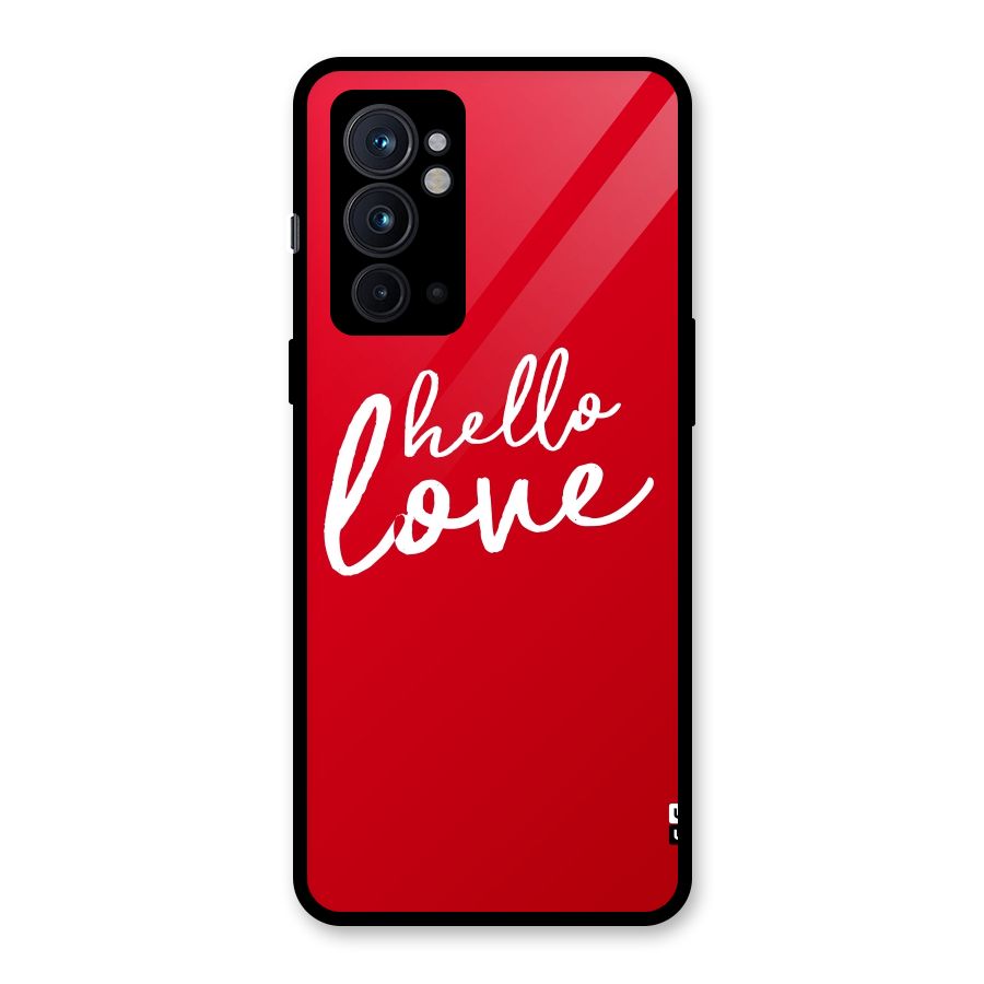 Hello Love Glass Back Case for OnePlus 9RT 5G