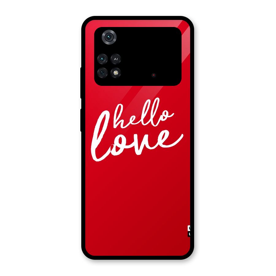 Hello Love Glass Back Case for Poco M4 Pro 4G