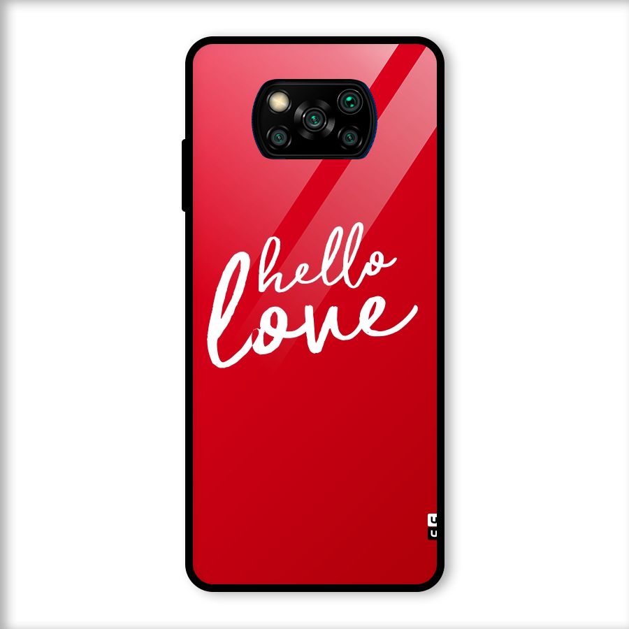 Hello Love Glass Back Case for Poco X3