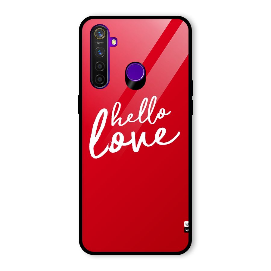 Hello Love Glass Back Case for Realme 5 Pro