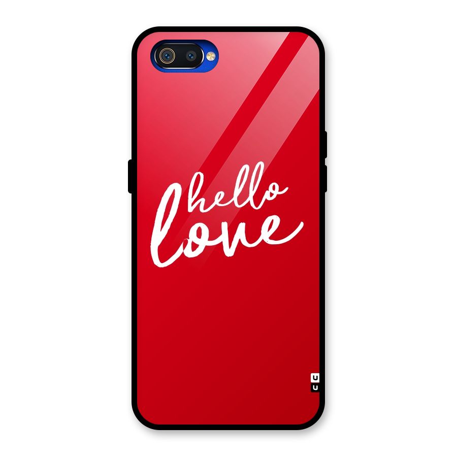 Hello Love Glass Back Case for Realme C2