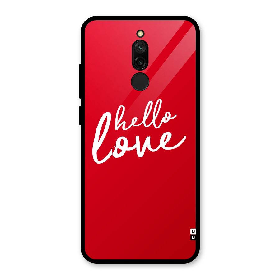 Hello Love Glass Back Case for Redmi 8