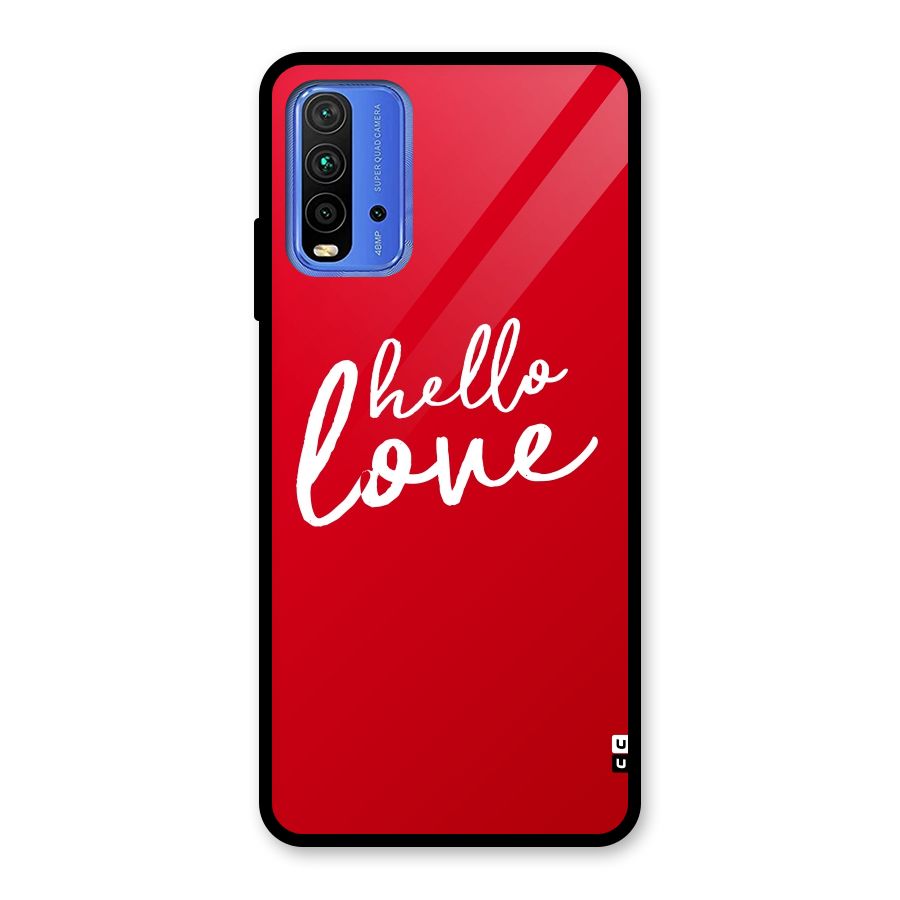 Hello Love Glass Back Case for Redmi 9 Power