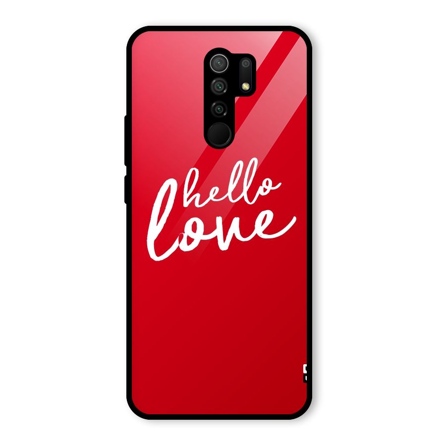 Hello Love Glass Back Case for Redmi 9 Prime