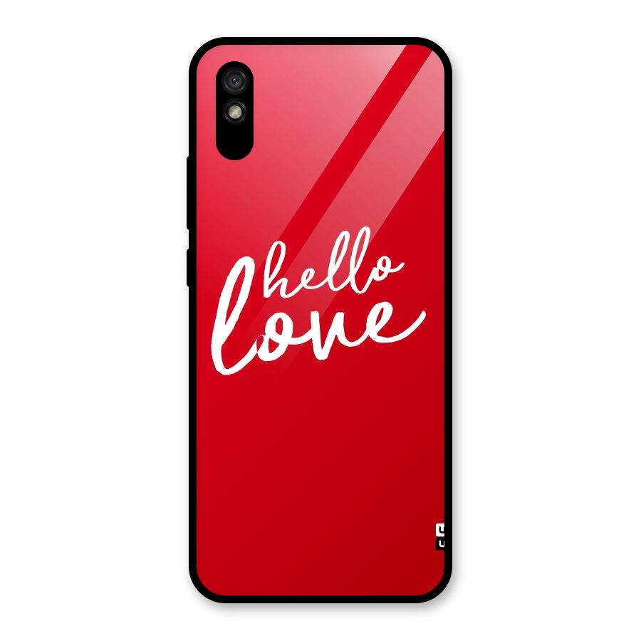 Hello Love Glass Back Case for Redmi 9i