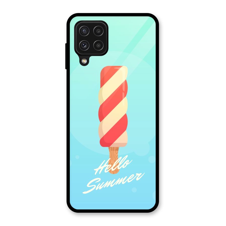 Hello Summer Glass Back Case for Galaxy A22 4G