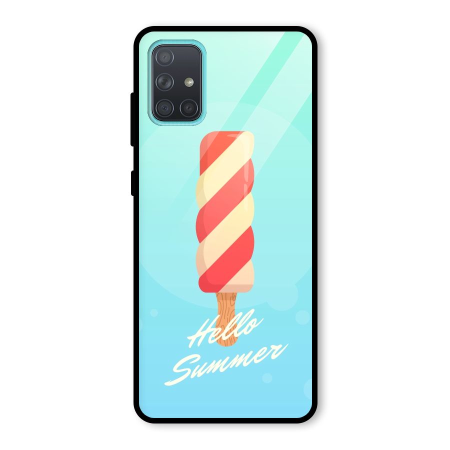 Hello Summer Glass Back Case for Galaxy A71