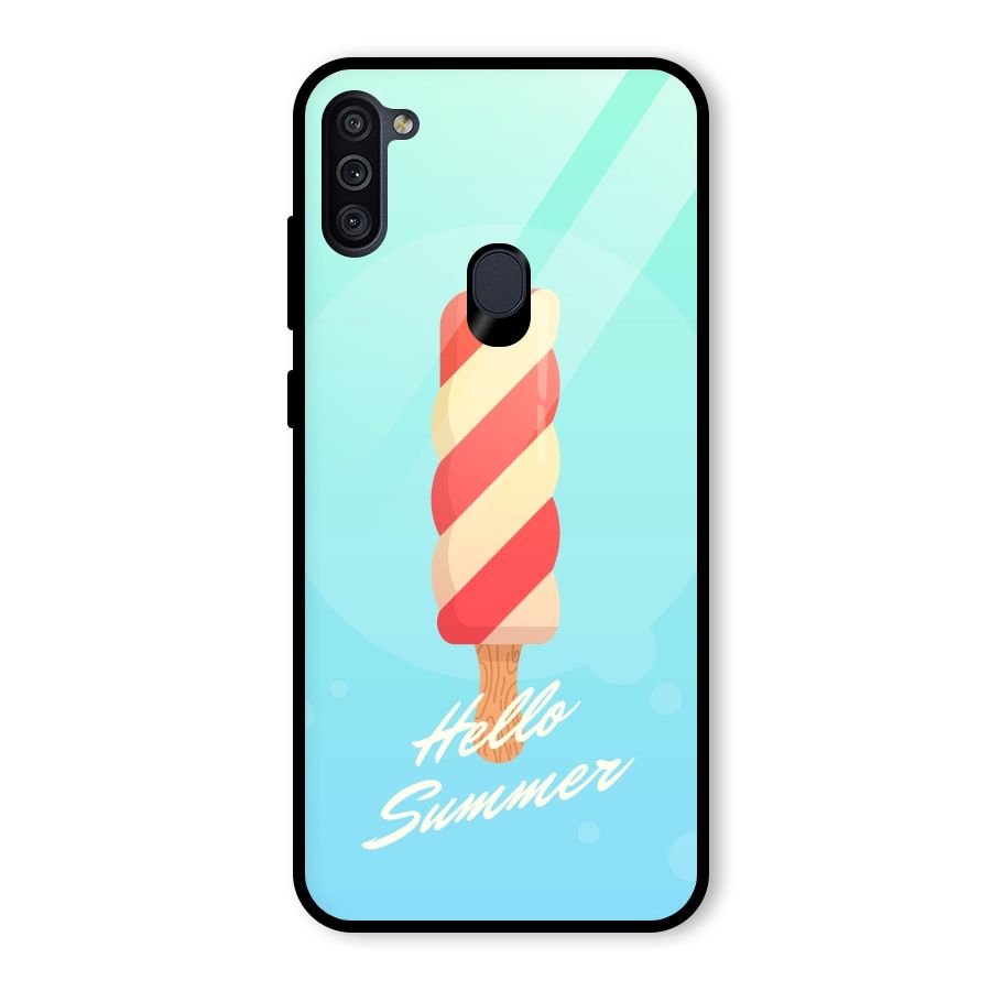 Hello Summer Glass Back Case for Galaxy M11