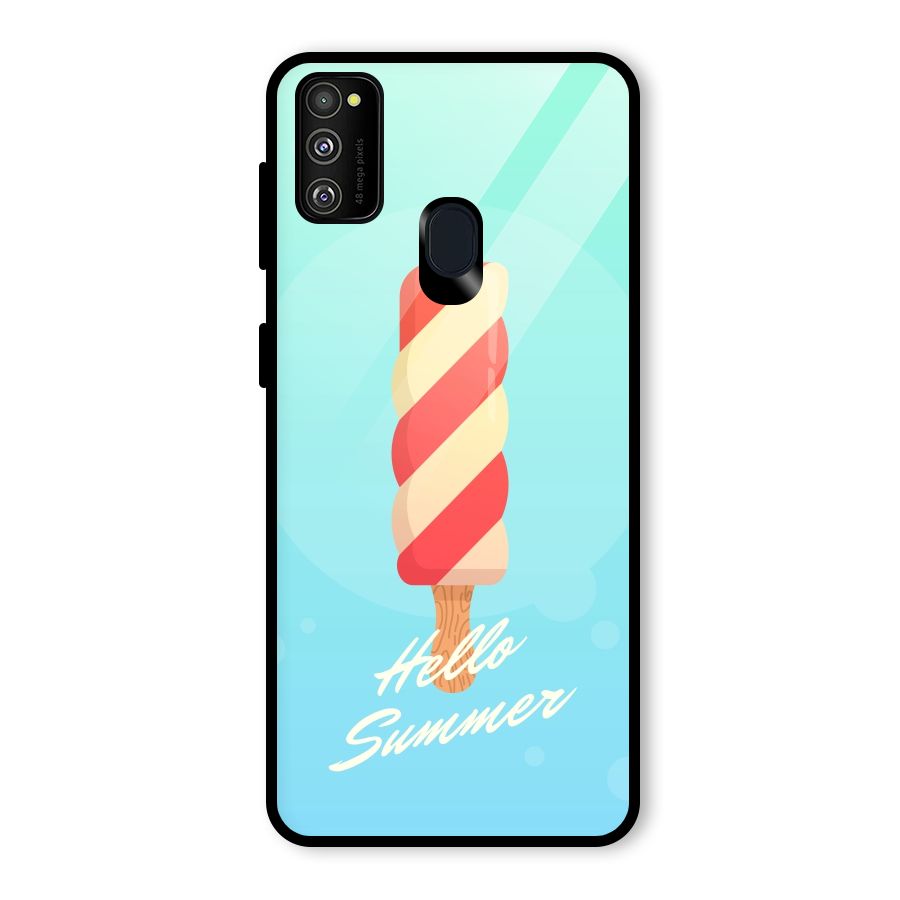 Hello Summer Glass Back Case for Galaxy M30s