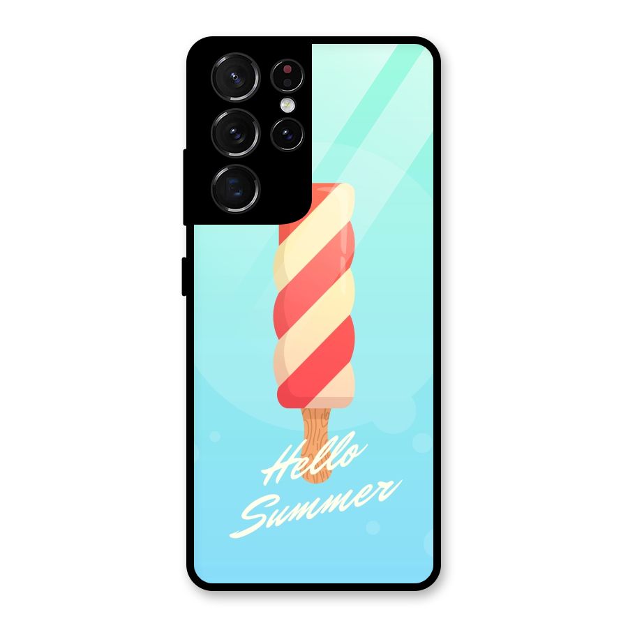 Hello Summer Glass Back Case for Galaxy S21 Ultra 5G