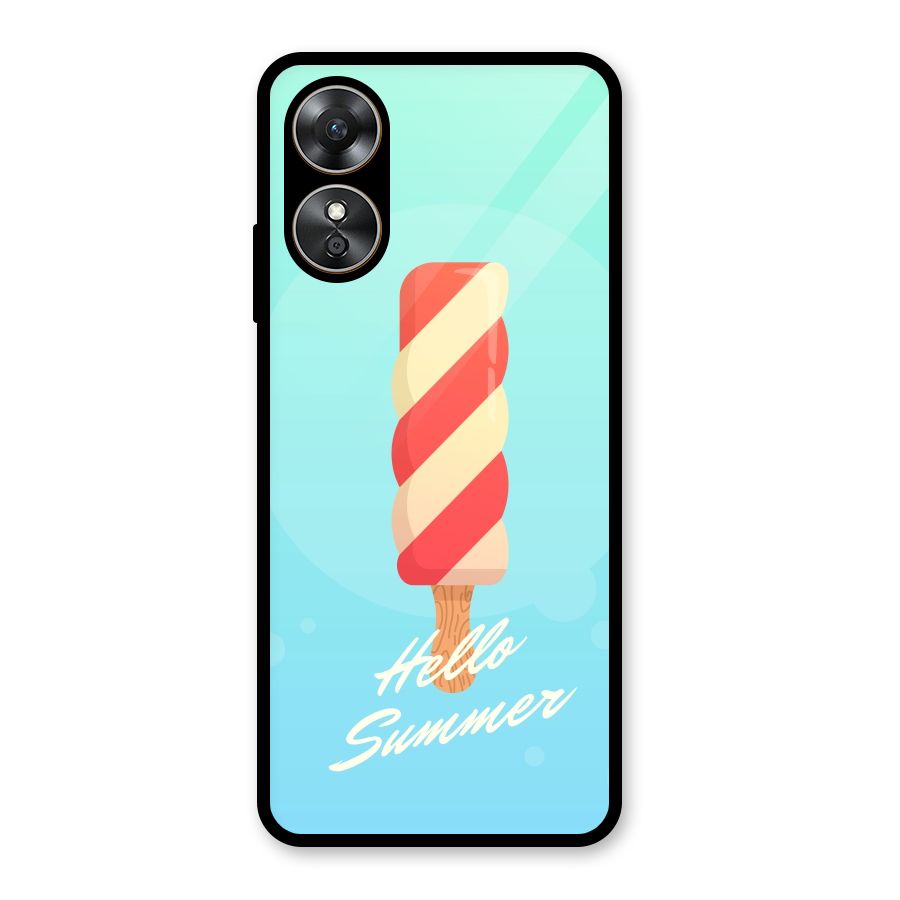 Hello Summer Glass Back Case for Oppo A17
