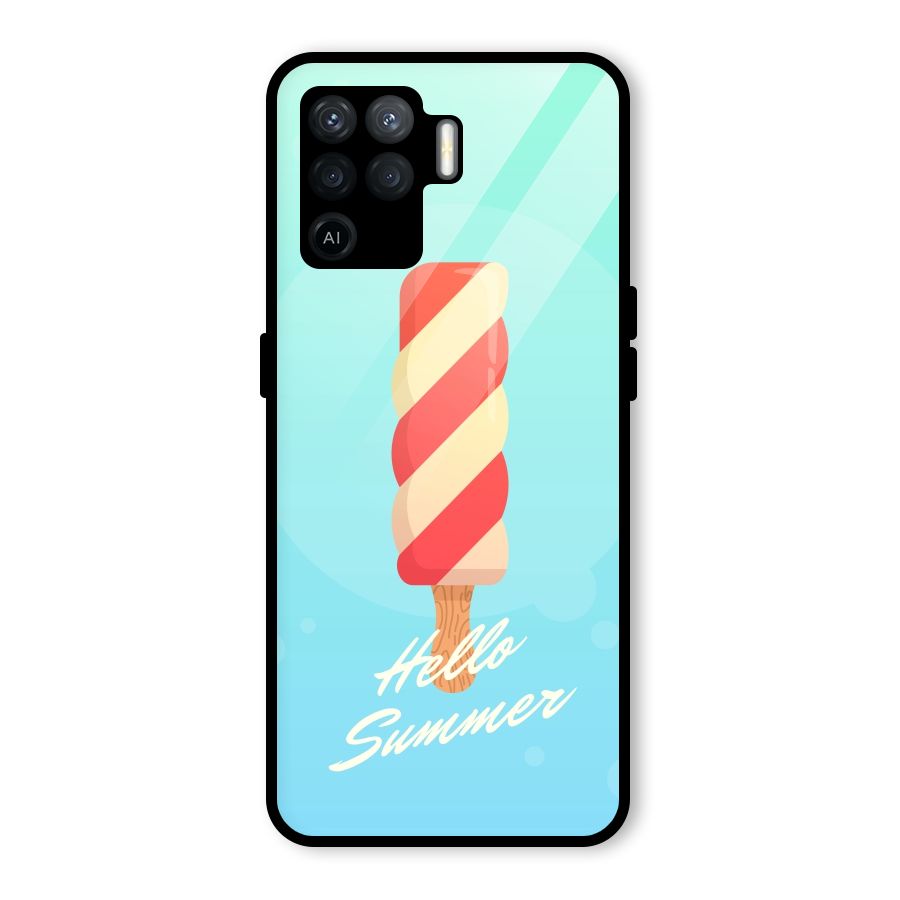 Hello Summer Glass Back Case for Oppo F19 Pro