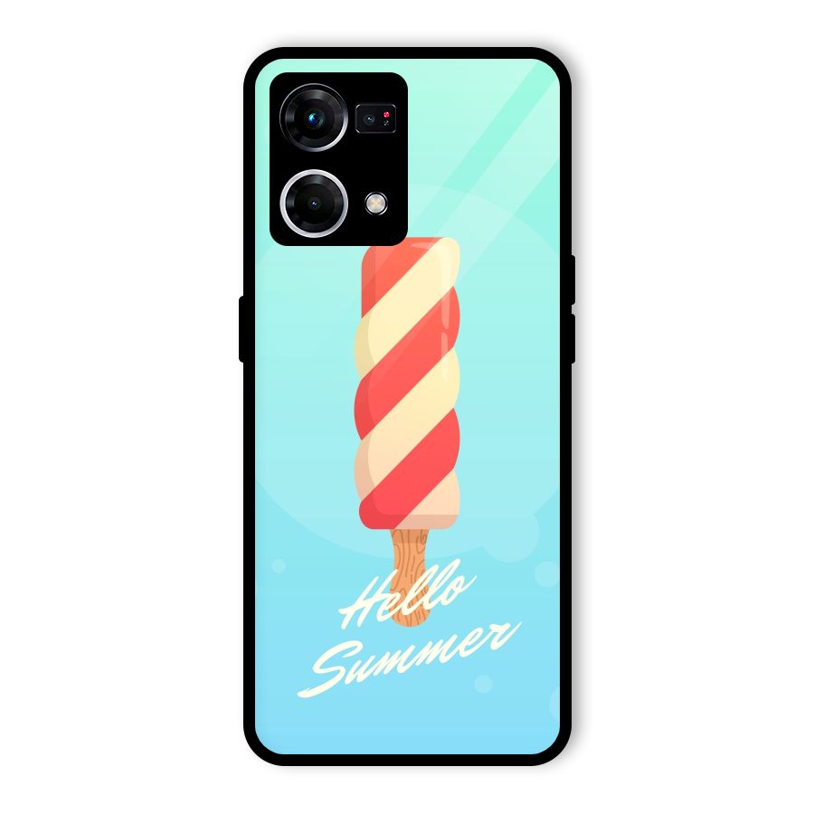 Hello Summer Glass Back Case for Oppo F21s Pro 4G