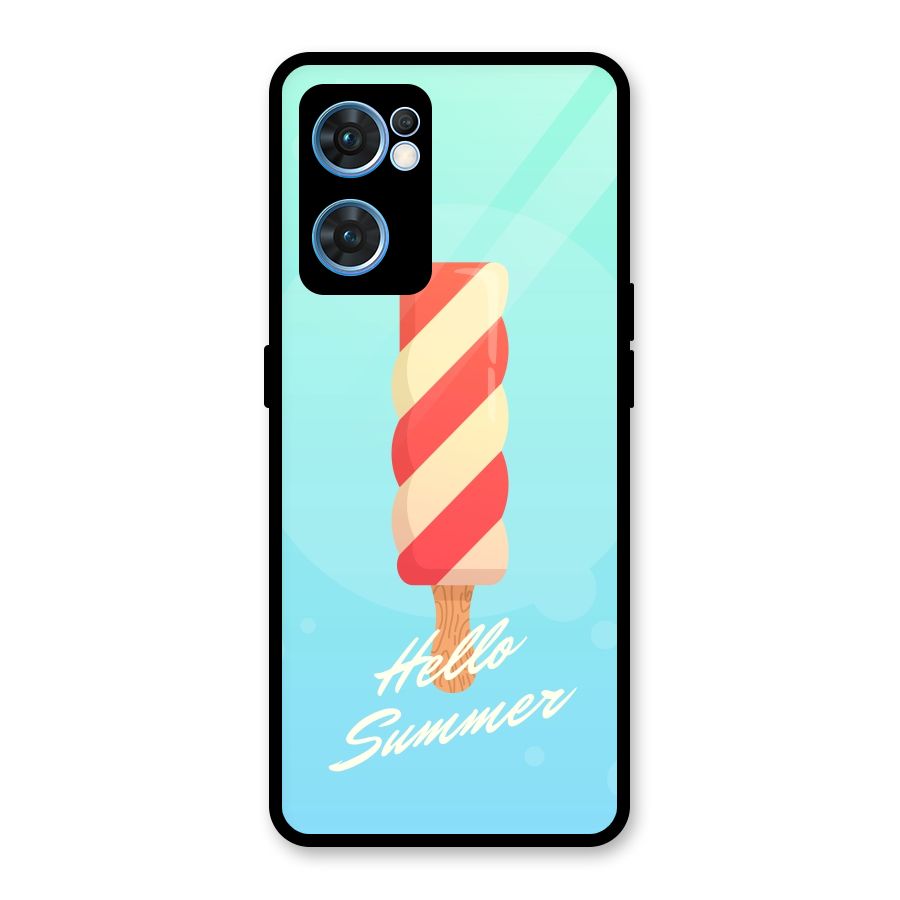 Hello Summer Glass Back Case for Oppo Reno7 5G