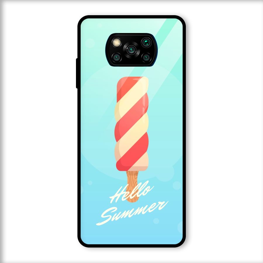 Hello Summer Glass Back Case for Poco X3
