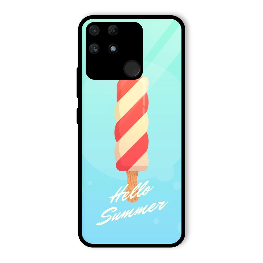 Hello Summer Glass Back Case for Realme Narzo 50A