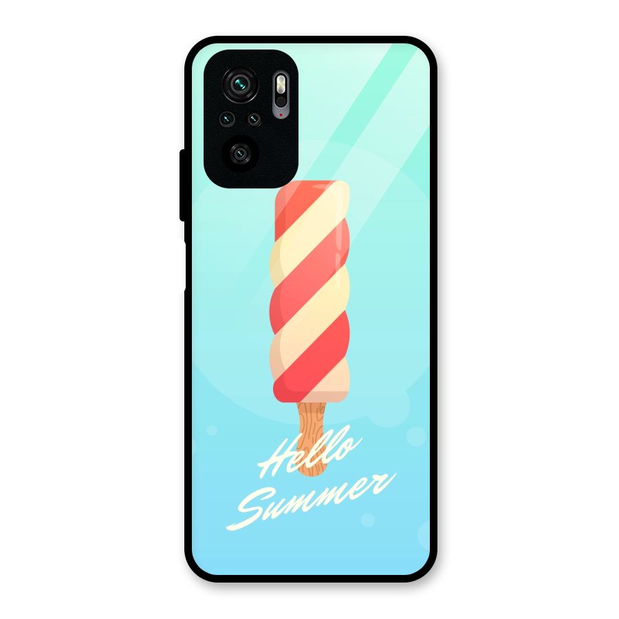 Hello Summer Glass Back Case for Redmi Note 10S