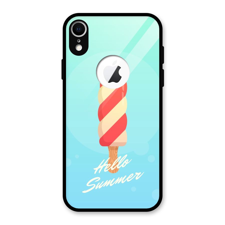 Hello Summer Glass Back Case for iPhone XR Logo Cut