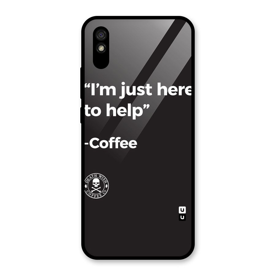 Here To Help Glass Back Case for Redmi 9A