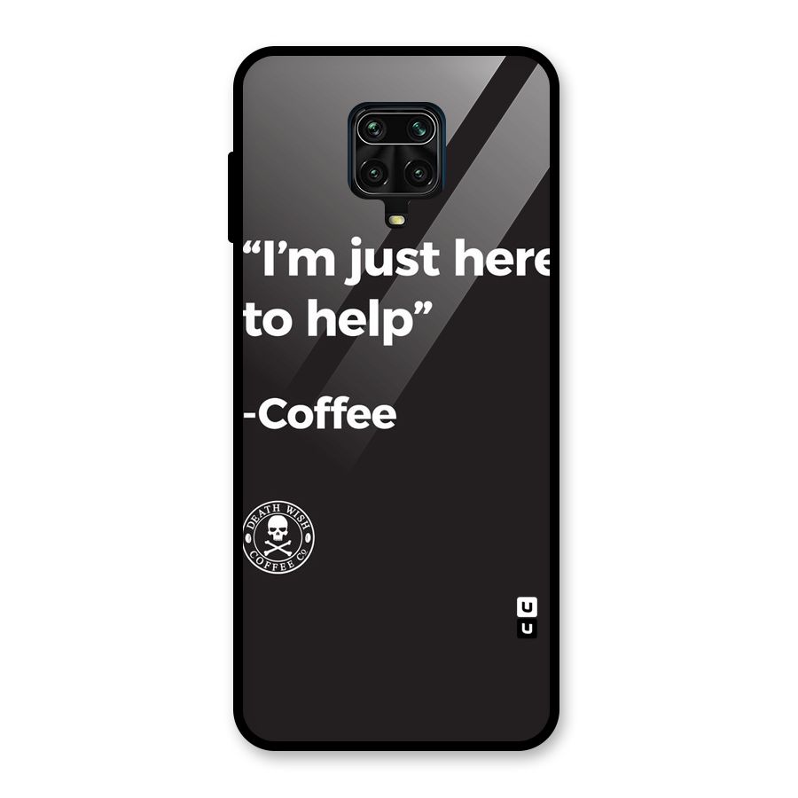 Here To Help Glass Back Case for Redmi Note 9 Pro