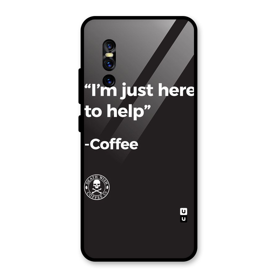 Here To Help Glass Back Case for Vivo V15 Pro