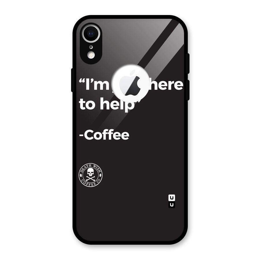 Here To Help Glass Back Case for iPhone XR Logo Cut