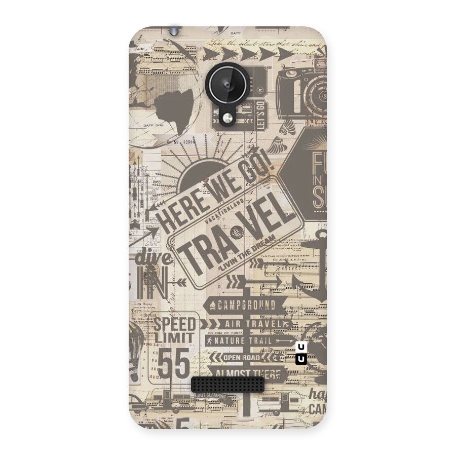 Here We Travel Back Case for Micromax Canvas Spark Q380