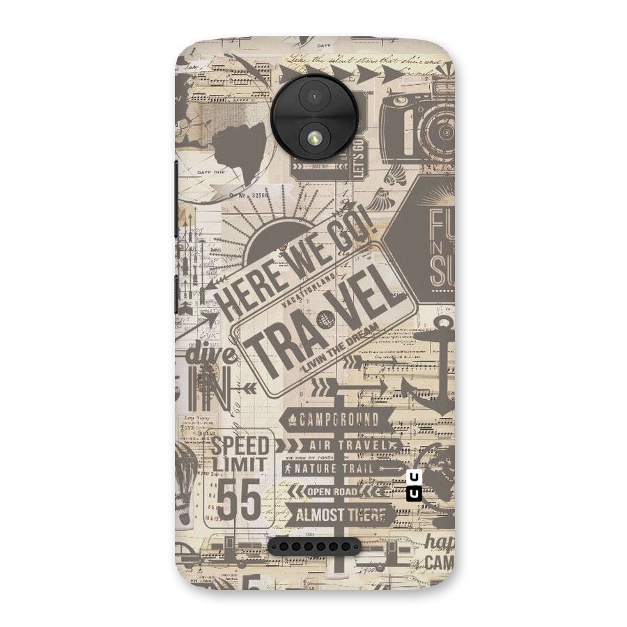 Here We Travel Back Case for Moto C