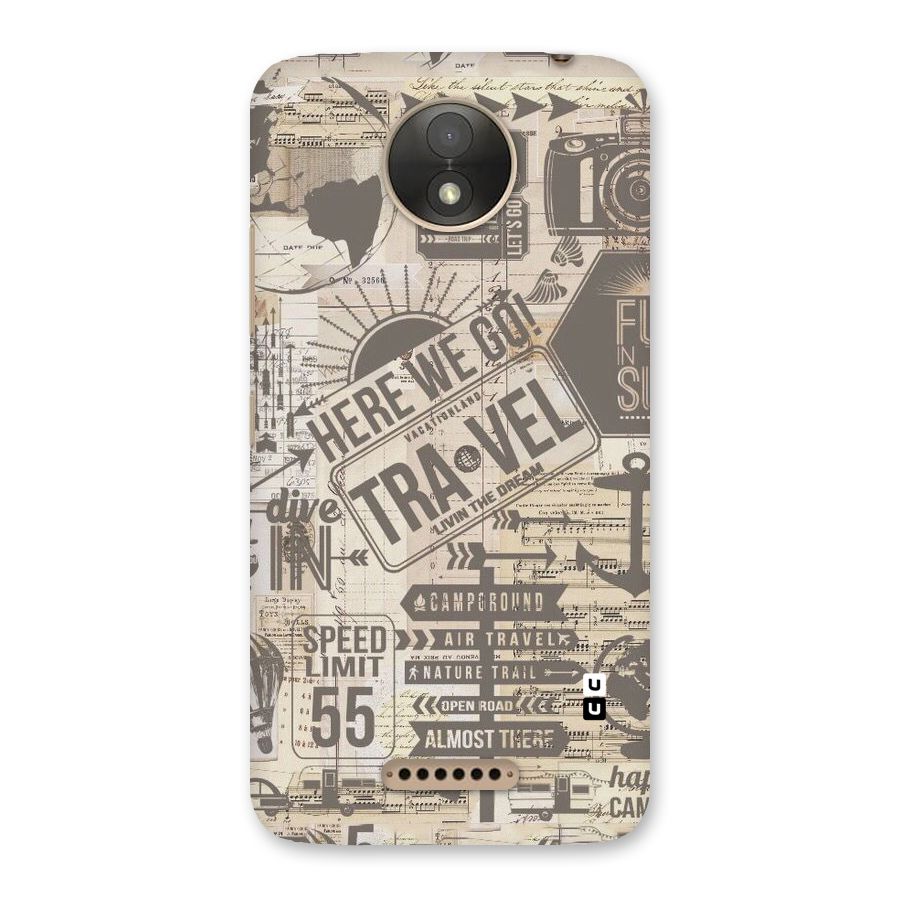 Here We Travel Back Case for Moto C Plus