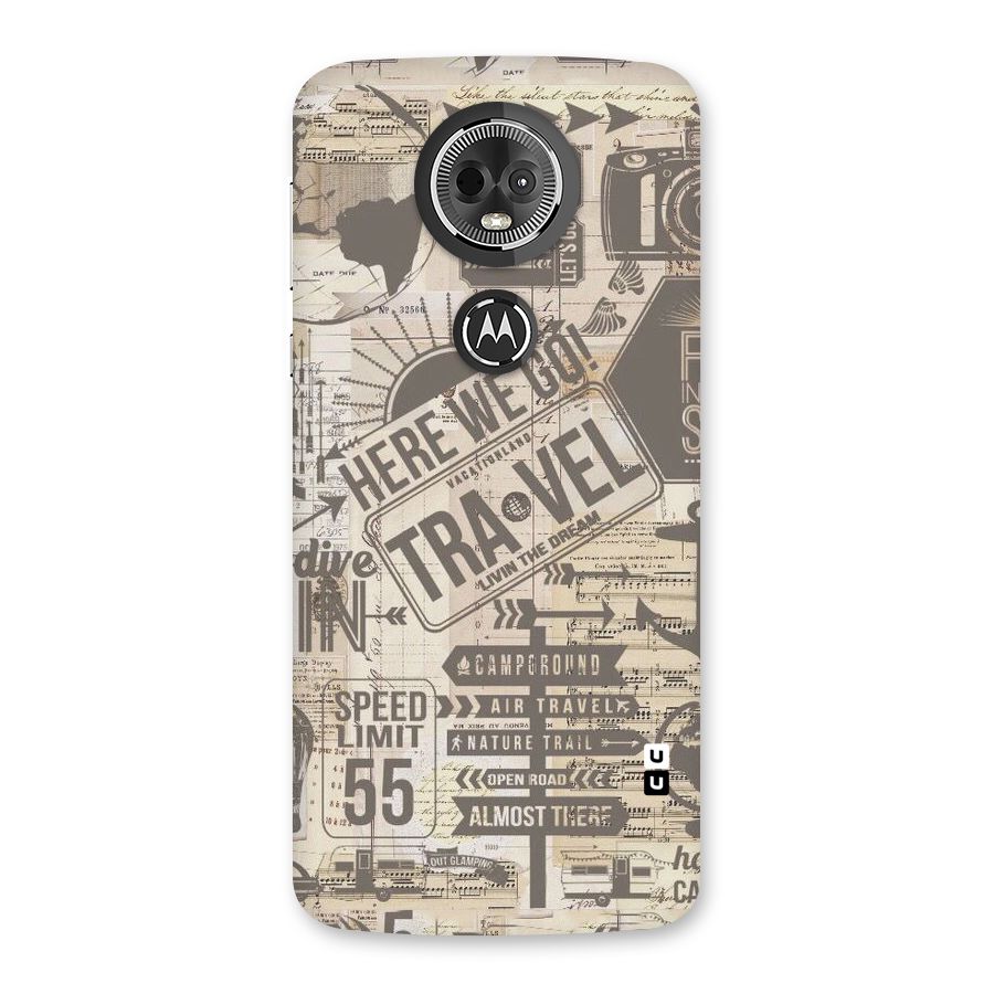Here We Travel Back Case for Moto E5 Plus