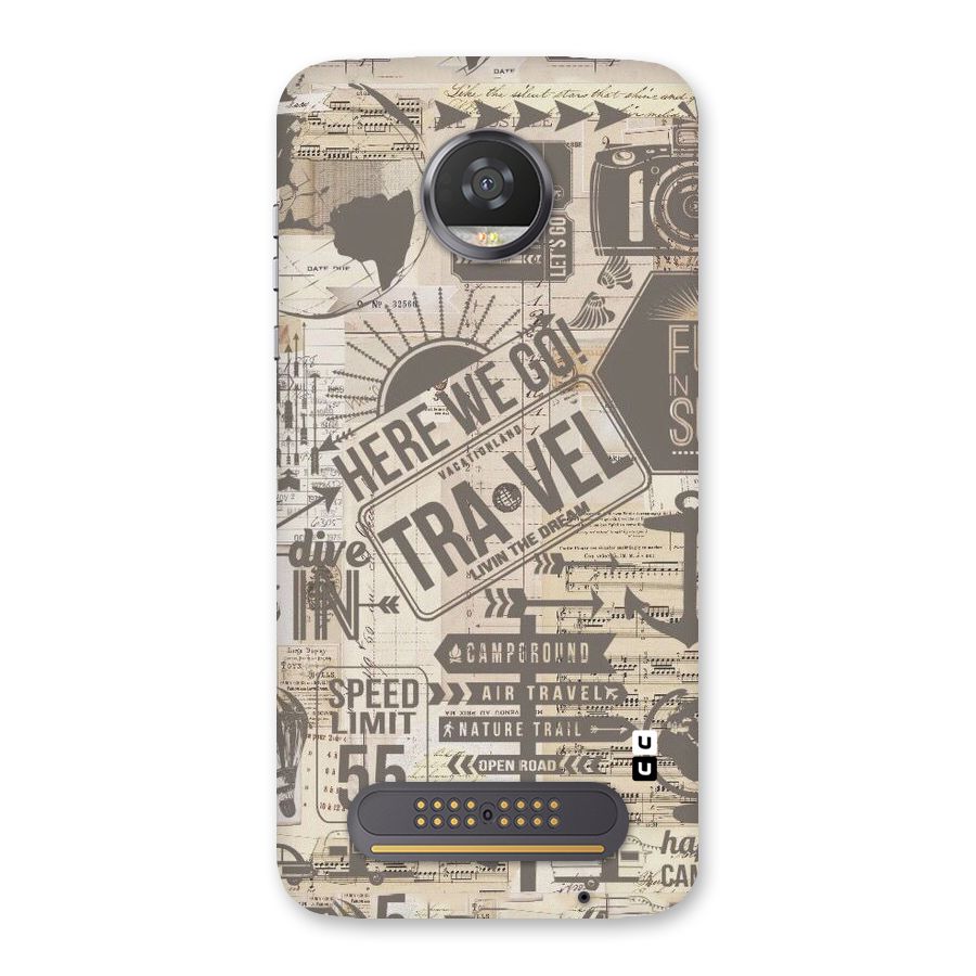 Here We Travel Back Case for Moto Z2 Play