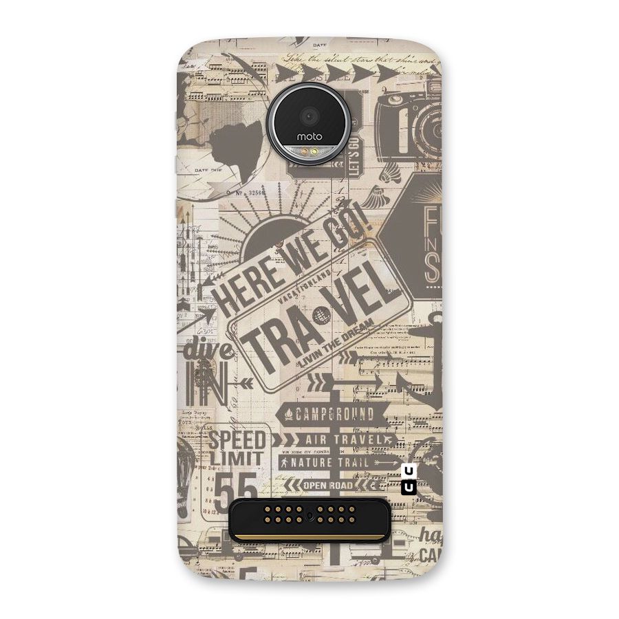 Here We Travel Back Case for Moto Z Play