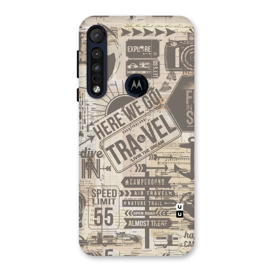 Here We Travel Back Case for Motorola One Macro